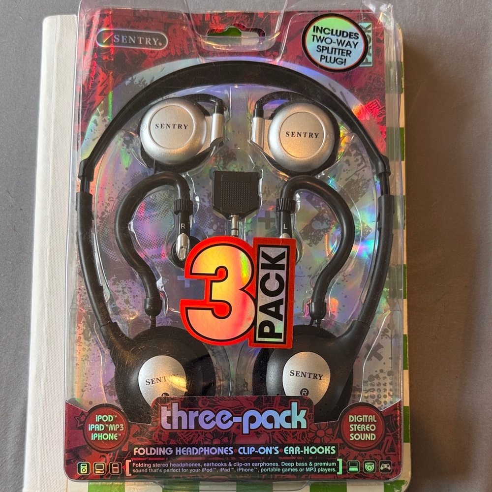 Sentry Three-Pack Folding Headphones